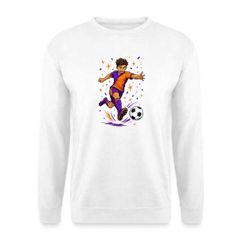 Fußball Torschuss Spieler Cartoon - Unisex Pullover - Weiß - Vorne