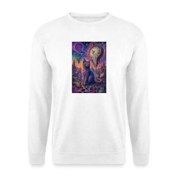 Cosmic Cat and Melting Clocks - Unisex Sweatshirt - white - Front