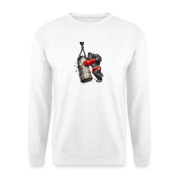 Gorille Boxeur Sac de Boxe baril zinc - Sweat-shirt Unisexe - blanc - Devant
