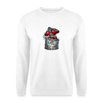 Gorille boxeur sortant du baril - Sweat-shirt Unisexe - blanc - Devant