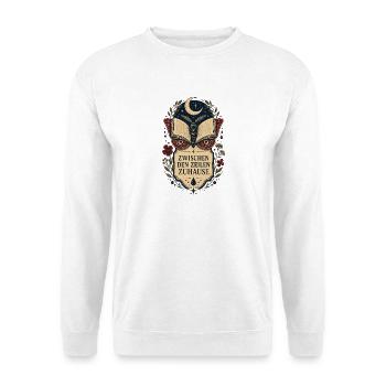 Zwischen den Zeilen zuhause – Bücherliebe - Unisex Pullover - Weiß - Vorne