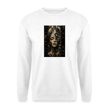 Visage géométrique en mosaïque steampunk - Sweat-shirt Unisexe - blanc - Devant