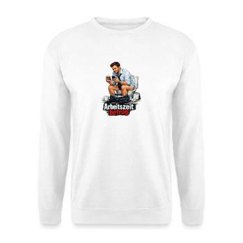 Arbeitszeit Betrug Satire - Unisex Pullover - Weiß - Vorne