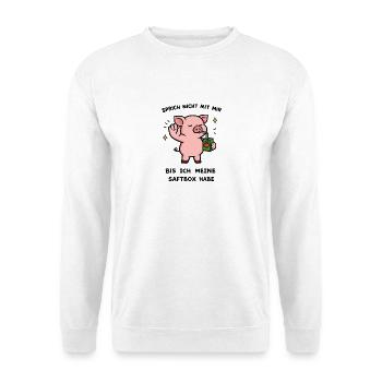 Kawaii Schwein mit Saftbox - Unisex Pullover - Weiß - Vorne