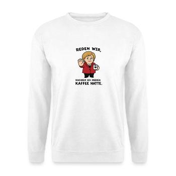 Politikerin Karikatur mit Kaffeebecher - Unisex Pullover - Weiß - Vorne
