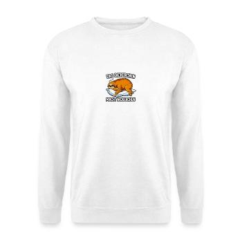 Faultier auf Kissen Dickerchen macht Nickerchen - Unisex Pullover - Weiß - Vorne