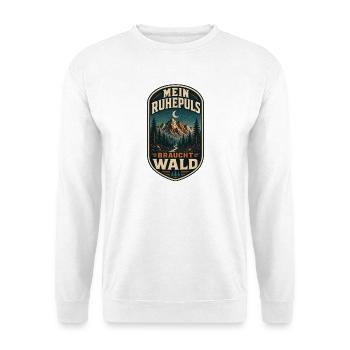 Mein Ruhepuls Braucht Wald - Unisex Pullover - Weiß - Vorne