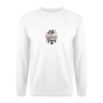Das_Leben_ist_besser_mit_Poten - Unisex Pullover - Weiß - Vorne