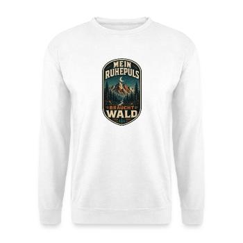 Mein Ruhepuls braucht Wald - Unisex Pullover - Weiß - Vorne