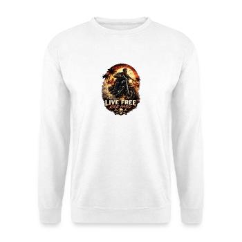 Live Free Ride Hard Biker - Unisex Sweatshirt - white - Front