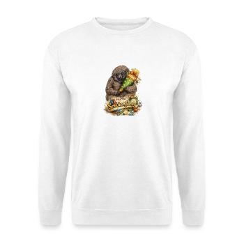 Schulstart-Bär mit Party-Konfetti - Unisex Pullover - Weiß - Vorne