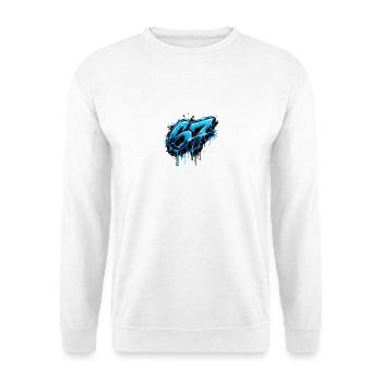 67 Neon Graffiti Blues - Unisex Pullover - Weiß - Vorne - Alina (178cm) & Michal (187cm)