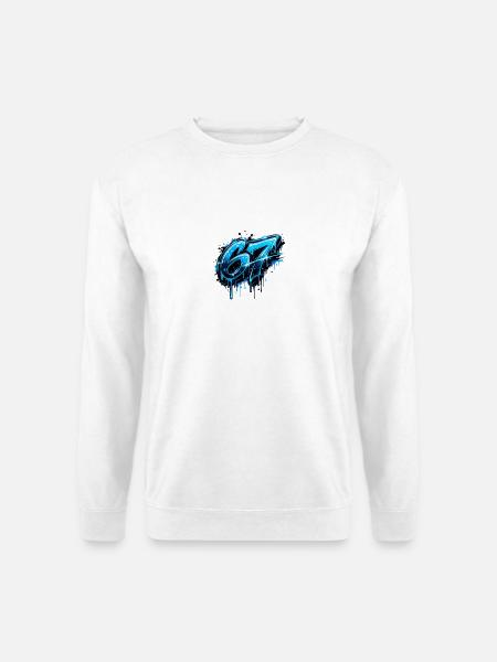 67 Neon Graffiti Blues - Unisex Pullover - Weiß