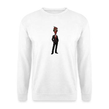 Surreales Anzugportrait mit Farbmaske - Unisex Pullover - Weiß - Vorne
