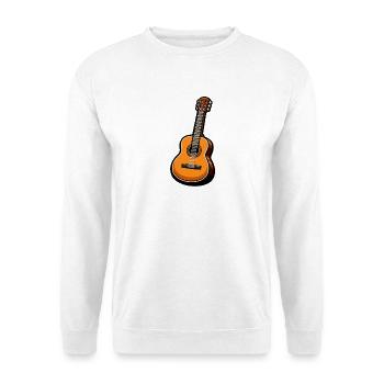 Orange Klassikgitarre auf Schwarz - Unisex Pullover - Weiß - Vorne