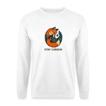 Waldfuchs Kompass der Neugier - Unisex Pullover - Weiß - Vorne