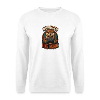 NUR NOCH EINE RUNDE – Biber mit Controller - Unisex Pullover - Weiß - Vorne