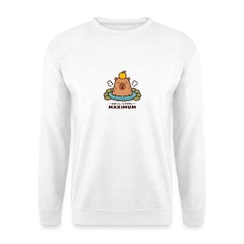 Chill Level Maximum Onsen Capybara Kawaii - Unisex Sweatshirt - white - Front