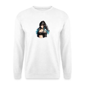 Fille gothique d’anime avec un flair bleu - Sweat-shirt Unisexe - blanc - Devant