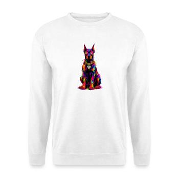 Bunter Neonhund mit Diamant - Unisex Pullover - Weiß - Vorne
