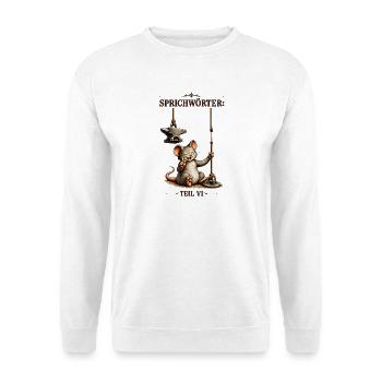 Sprichwort Da beisst die Maus keinen Faden ab - Unisex Pullover - Weiß - Vorne