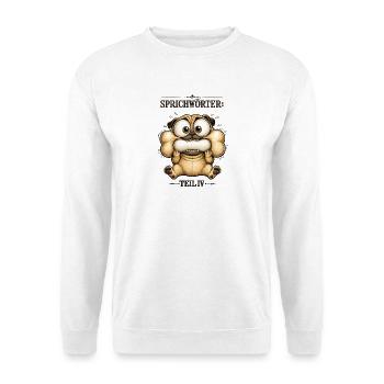Sprichwort Den Mund zu voll genommen - Unisex Pullover - Weiß - Vorne