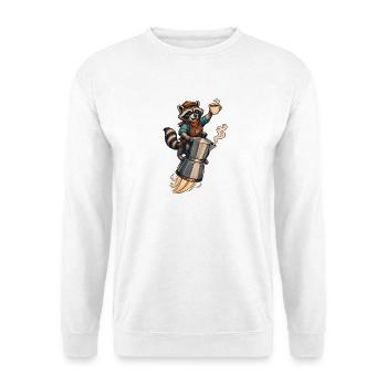 Kaffee Raketen-Waschbär - Unisex Pullover - Weiß - Vorne