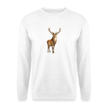 Aquarelle de cerf de forêt - Sweat-shirt Unisexe - blanc - Devant