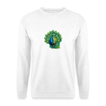 Paon magnifique - Sweat-shirt Unisexe - blanc - Devant