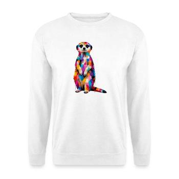 Suricate colorée avec des touches de couleur - Sweat-shirt Unisexe - blanc - Devant