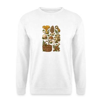 Mushrooms in the forest – botanical illustration - Unisex Sweatshirt - white - Front