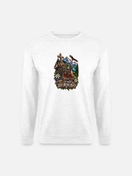 Der Berg ruft: Alpenexpedition - Unisex Pullover - Weiß