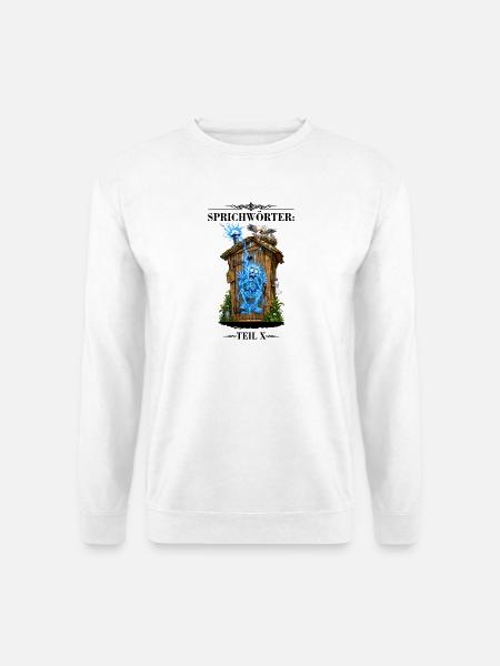Sprichwort Dich soll der Blitz beim Kacken treffen - Unisex Pullover - Weiß