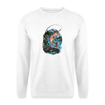 Poissons arc-en-ciel sautent au lac de montagne - Sweat-shirt Unisexe - blanc - Devant