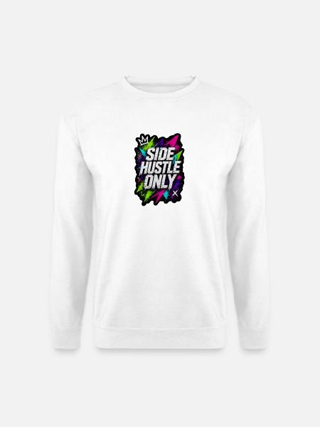 Nebenjob – urbaner Graffiti-Stil - Unisex Pullover - Weiß