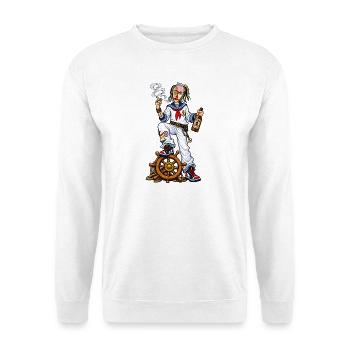 Captain Raucher at the helm - Unisex Sweatshirt - white - Front