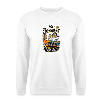 Ma Philosophie: Profiter de la Vie - Sweat-shirt Unisexe - blanc - Devant