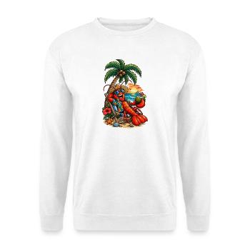 Hawaiianischer Lobster am Strand - Unisex Pullover - Weiß - Vorne
