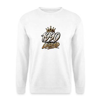 1990 Born: Legend with crown - Unisex Sweatshirt - white - Front