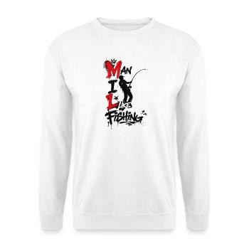 Homme pêcheur - Humour - Sweat-shirt Unisexe - blanc - Devant