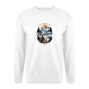 Life Is Better in the Mountains – Outdoor Adventur - Unisex Pullover - Weiß - Vorne