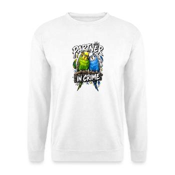 Perruches perruquées complices - Sweat-shirt Unisexe - blanc - Devant