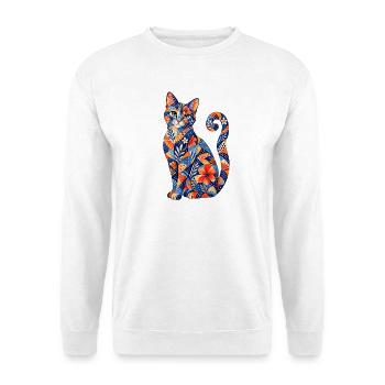 Motif floral patchwork pour chats - Sweat-shirt Unisexe - blanc - Devant