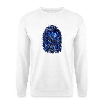 Blauer Skorpion-Tierkreiswappen - Unisex Pullover - Weiß - Vorne
