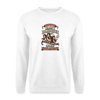 Helgoländer Salty Domspatzen – Est. 1399 - Unisex Pullover - Weiß - Vorne - Alina (178cm) & Michal (187cm)