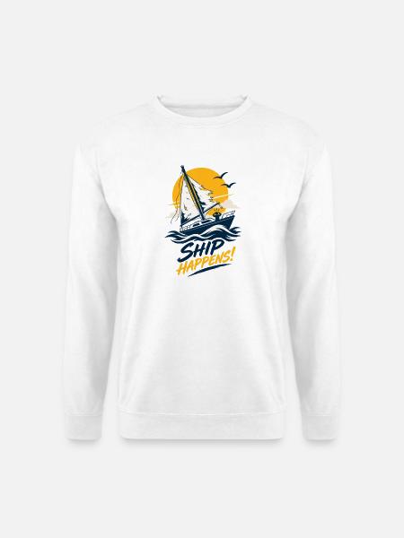 Segelchaos – Lustiger Segler Spruch - Unisex Pullover - Weiß