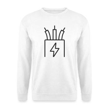 Symbol der elektrischen Kabelleitung - Unisex Pullover - Weiß - Vorne - Alina (178cm) & Michal (187cm)