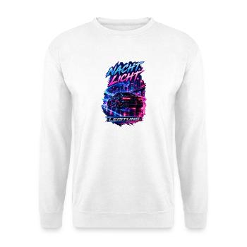 Nacht. Licht. Leistung. - Unisex Pullover - Weiß - Vorne - Alina (178cm) & Michal (187cm)