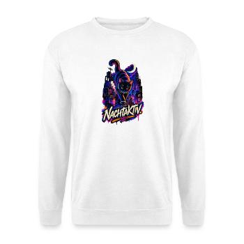 Nachtaktiv - Unisex Pullover - Weiß - Vorne - Alina (178cm) & Michal (187cm)