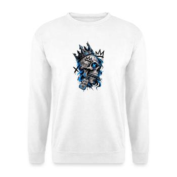 Gekrönter Schädel, keine falschen Menschen - Unisex Pullover - Weiß - Vorne - Alina (178cm) & Michal (187cm)